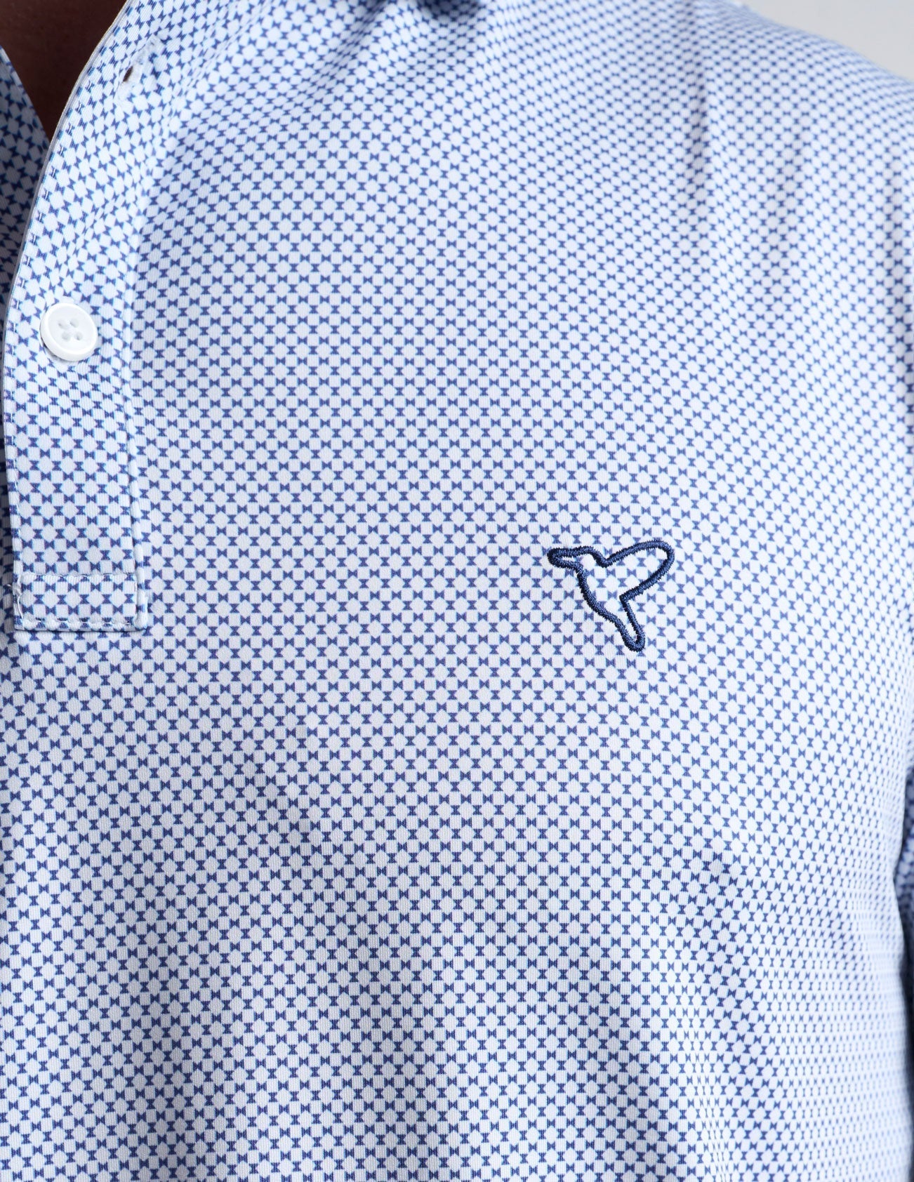 NoFlop Golf Polo - Blue Bowtie (The Texas Wedge Enthusiast)
